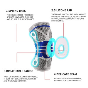 Silicone Padded <strong>Knee</strong> Sleeve Spring Support <strong>Knee</strong> Brace Sports Fitness Basketball Meniscus Patella Protection <strong>Knee</strong> <strong>Protector</strong> - Product Image 2