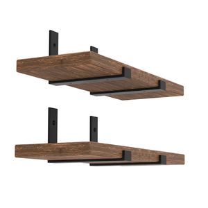 WEKIS Heavy Duty <b>Rustic</b> Black Metal Iron Triangle Wall Floating <b>Shelf</b> Brackets 150lbs Capacity 4-Pack - Product Image 5