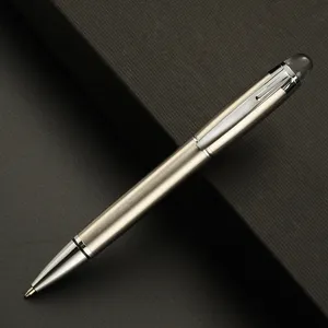 厂家直销商务散装银圆珠笔定制服务超薄圆珠笔带金属笔芯