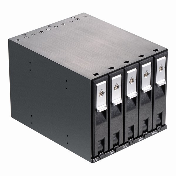5-Bay Internal HDD Storage Enclosure, 3.5 Inch SATA Hard Drive Cage with Cooling Fan and Tool-Less Design