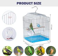 Cage à oiseaux en métal légère, pliable, suspendue, avec plateau amovible |   Sac de transport facile et hygiénique pour perruches, agapornis et pinsons