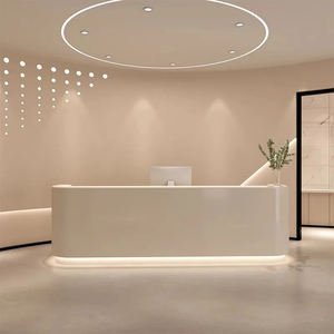Comptoir de réception moderne brillant de luxe Shinestone bureau de réception blanc pour hôtels <span class=keywords><strong>banques</strong></span> studios cinémas hôpitaux en bois - Product Image 3