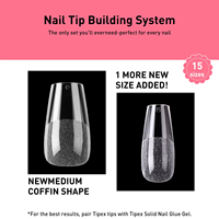 180 faux ongles cercueil semi-mat, 15 tailles, couvrance totale, en gel structuré PMMA, pour salon, vente en gros