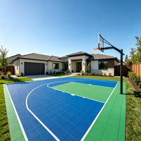 Revêtement de sol modulaire pour terrains de sport extérieurs, couleurs et dimensions personnalisées, installation facile, absorption des chocs, antidérapant