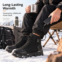 Bottes chauffantes électriques rechargeables pour l'hiver, chaussures chauffantes à semelle intégrale, imperméables, pour le travail en extérieur, avec batterie externe