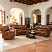Ensemble de canapés inclinables électriques modernes pour salon, fauteuils inclinables électriques en cuir avec fonction zéro gravité pour villa et hôtel