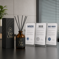 Diffuseur de parfum haut de gamme France, ensemble de diffuseurs à bâtonnets en verre brun avec bâtonnets noirs pour la décoration intérieure, diffuseur d'arômes de luxe OEM/ODM
