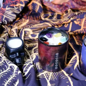 C & H bán buôn độc đáo Mug container màu thay đổi ma thuật nến thơm với tinh thể bên trong Chakra nến