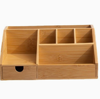 Boîte de rangement en bambou et en bois pour bureau, boîte de rangement en bois pour cosmétiques, boîte de rangement en bois massif pour télécommande de salon