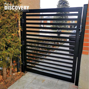 Puerta de entrada de jardín de diseño moderno Villa Patio Puerta corredera de listón de Arte de aluminio Puertas y cercas peatonales de aluminio - Product Image 3