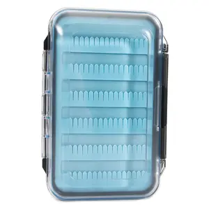 SNEDA Transparent Fly Fishing Tackle Box Double-sided Fly Fishing Box Portable ABS Silicone Waterproof Box