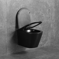 YIDA Réservoir d'eau caché noir de haute qualité Cuvette de toilette murale avec bidet rond pour WC P-Trap pour utilisation dans une villa hospitalière