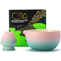 Ensemble de bols à matcha en porcelaine sur mesure pour la vente en gros, kit de fouet pour la cérémonie du thé japonaise - Résistant à la chaleur, écologique, qualité alimentaire