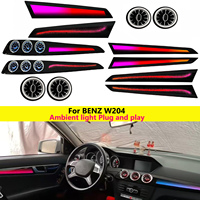 Kit de Luces LED Ambientales Interiores Premium Autowellus de 12V para W204 Clase C 2010-2014, Decorativas y Coloridas para Puertas y Tablero