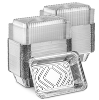 Barquette jetable en aluminium 6x5 pouces de qualité alimentaire avec couvercle, résistante au four, pour plats à emporter et cuisson, emballage alimentaire en gros
