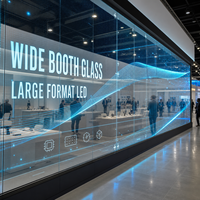 Écran LED transparent grand format pour stand de salon professionnel, mur en verre, affichage de projet sur mur en verre