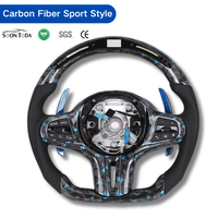 Volant en fibre de carbone forgé bleu LED spécifique pour BMW G20 G21 G30 M2 G87 M3 G80 G81 M4 G42 G82 M5 F90 G05 G06X5MF95X3MF97