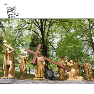 Personalizado Iglesia al aire libre de metal religioso tamaño real llevar Cruz errante bronce Jesús estatua 14 estaciones de la Cruz - Product Image 6