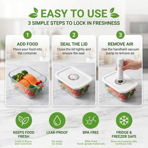 Recipientes Multiusos para Alimentos con Sellado al Vacío, Recipientes Herméticos Reutilizables para Mantener los Alimentos Frescos en la Cocina del Hogar - Product Image 2