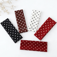 Bandeau élastique rétro à pois en flanelle, extensible et doux, pour le sport, la gym, le yoga, le lavage du visage, le maquillage, mode féminine, usage quotidien, taille unique