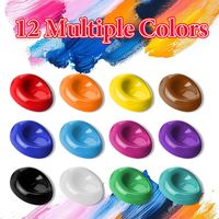Panwenbo - Juego de Pintura para Vidrio Transparente de 12 Colores/25 ml, Pintura para Vidrio No Tóxica e Impermeable para Pintar Vidrios