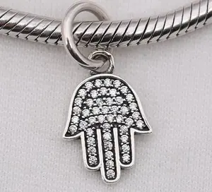 Gioielli all'ingrosso di moda 925 argento sterling <span class=keywords><strong>hamsa</strong></span> charm a mano di <span class=keywords><strong>fatima</strong></span> ciondolo - Product Image 4