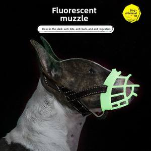 <span class=keywords><strong>Bozal</strong></span> de Plástico para Perro con Luz Nocturna Fluorescente, Ajustable, Transpirable, Anti-Mordidas y Anti-Ladridos - Product Image 1
