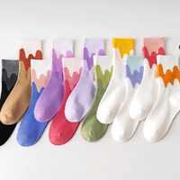 Chaussettes multicolores pour femmes en coton respirant, élasthanne et polyester, motif ethnique, style bohème, pour un usage quotidien au printemps