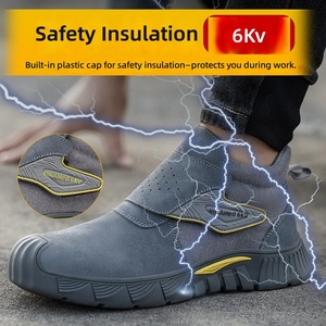 <span class=keywords><strong>รองเท้า</strong></span>บูทนิรภัยหุ้มข้อพลาสติก 6KV ป้องกันไฟฟ้า พร้อมพื้นยางกันลื่น สีน้ำเงิน-เทา - Product Image 2