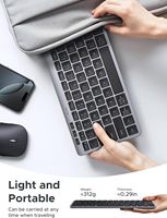 UGREEN K551 Slim Wireless Blue-tooth 78Keys Keyboard 3 Perangkat Pengalihan Bebas Blue-tooth & 2.4G Kompatibel dengan Windows macOS iOS