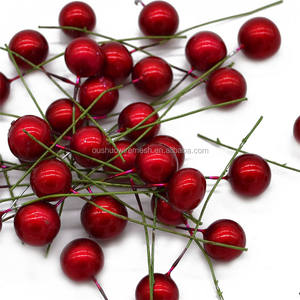 <span class=keywords><strong>Estambre</strong></span> de flores artificiales de bayas de acebo rojo para hacer y decorar coronas de flores - Product Image 2