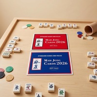 Ensemble de cartes de règles de Mahjong américain, 4 pièces, en carton, résistant à l'usure, impression grand format, instructions de jeu, cartes de score pour 4 joueurs