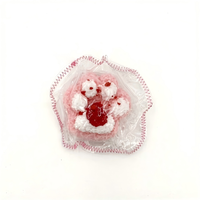 Jouet sensoriel en silicone souple de qualité supérieure, motif griffe de chat Onigiri, saveur fraise Kawaii, design mignon, ornement de bureau pour les 14 ans et plus