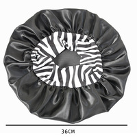 Nouveau bonnet de nuit élastique à large bord pour femme, extra large, en soie, imprimé léopard, à rayures, pour la douche