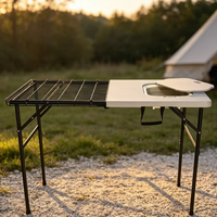 Nouvelle table de chasse pliable en plastique HDPE avec évier pour pique-nique et fêtes en plein air
