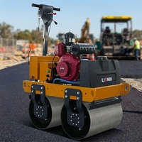 Compacteur routier vibrant à double tambour de 600 kg, mini-compacteur de sol portatif pour le compactage des chaussées