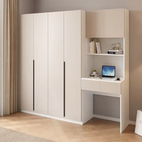 Ensemble de meubles et armoire de chambre à coucher au design moderne, comprenant une armoire ouverte autoportante en MDF avec portes battantes et un bureau d'ordinateur