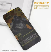 Protection d'écran en verre trempé anti-espionnage Black King Kong ESD pour iPhone 11 12 13 14 15 16 Pro Max & 13 Mini