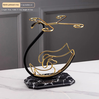 Porte-vin en métal en forme de cygne, porte-bouteille créatif pour comptoir avec porte-verre, décoration de table pour la maison