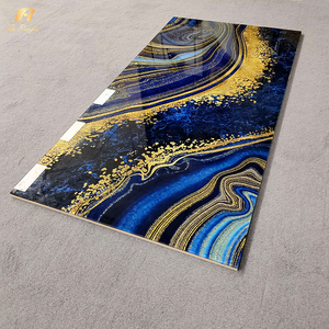 Porcellana a specchio blu 600*1200 piastrelle modello moderno oro lucido tv sfondo parete piastrelle per pavimenti in marmo di lusso di lusso per interni