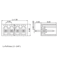 Bloc de bornes en laiton à branchement rapide, 3 pôles, espacement 3,50 mm, 300 V, 10 A, 11-20 AWG, connexion par vis, usage industriel