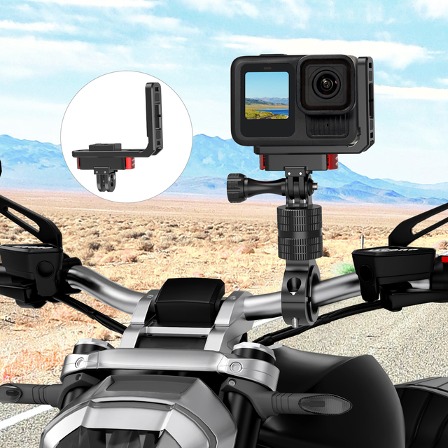 Magnetic Quick Release Mount for GoPro 8 9 10 11 12 13 L-Shape Adapter Plate with 1/4" ARRI for Fast Horizontal/Vertical Switch