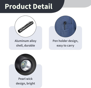 Linterna de Bolsillo Súper Brillante, Portátil, de Aluminio, Económica, 3W, Mini Linterna LED - Product Image 4