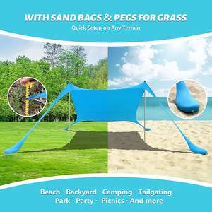 Tenda di protezione UV portatile del baldacchino della spiaggia di alta qualità & riparo antivento della tenda della spiaggia perfetto per l'esterno - Product Image 3