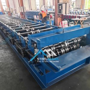 Venta directa de fábrica de alta precisión completamente automática 1025 Metal Steel Decking Floor Roll Forming Machine para Dominica - Product Image 6