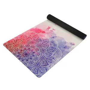 Disesuaikan 1830MM Besar Microfiber Tikar Dasar Karet Alam Lembut Permukaan Sublimasi Cetak Yoga Tikar Ramah Lingkungan Suede Yoga Mat