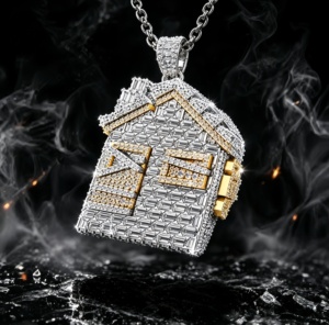 Pendentif personnalisé spécial en diamant moissanite VVS, passe le testeur de diamant, plaqué or, argent sterling 925, certificat GRA, pendentif hip-hop - Product Image 4