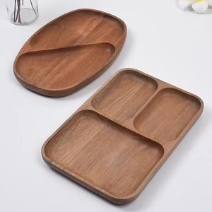 Solid Wood Fruit Plate With Dividers For Snacks And Dried Fruits Living Room Coffee Table Desktop <b>Storage</b> <b>Tray</b> - Product Image 2