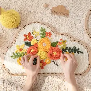 Outil de tissage à la main en macramé, trou de tresse en bois nuage