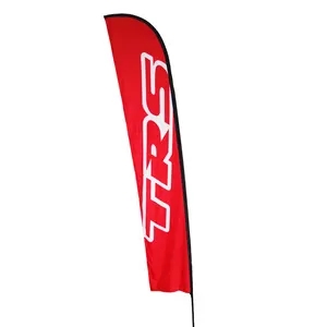 Mini Custom Logo 14 Foot Double Side Printing Aluminum Flagpole Sport Event Tear Drops Feather Flag